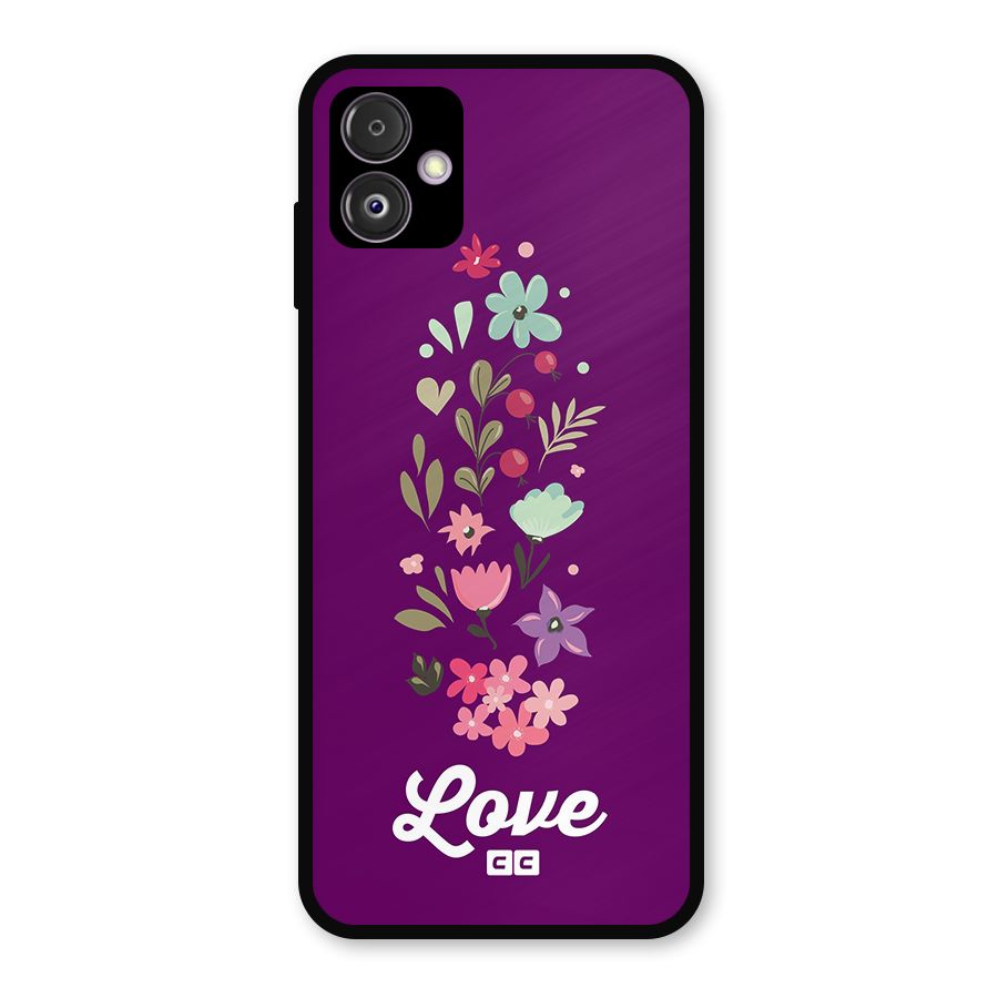 Floral Love Metal Back Case for Galaxy F14