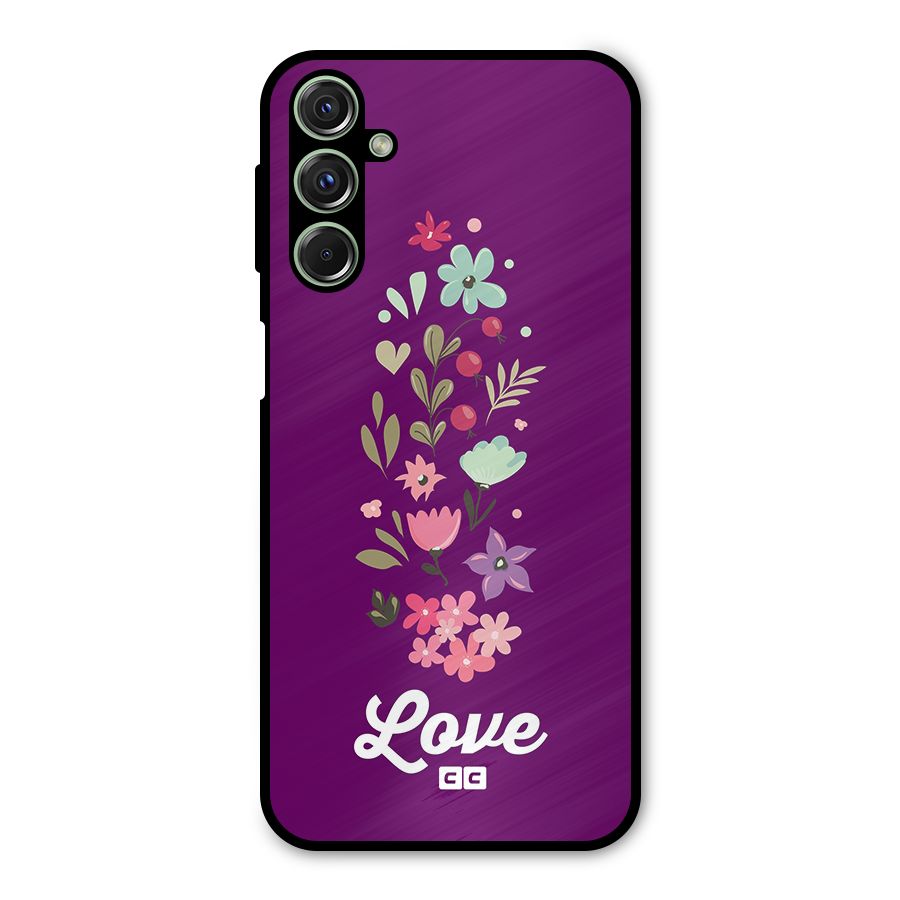 Floral Love Metal Back Case for Galaxy F34