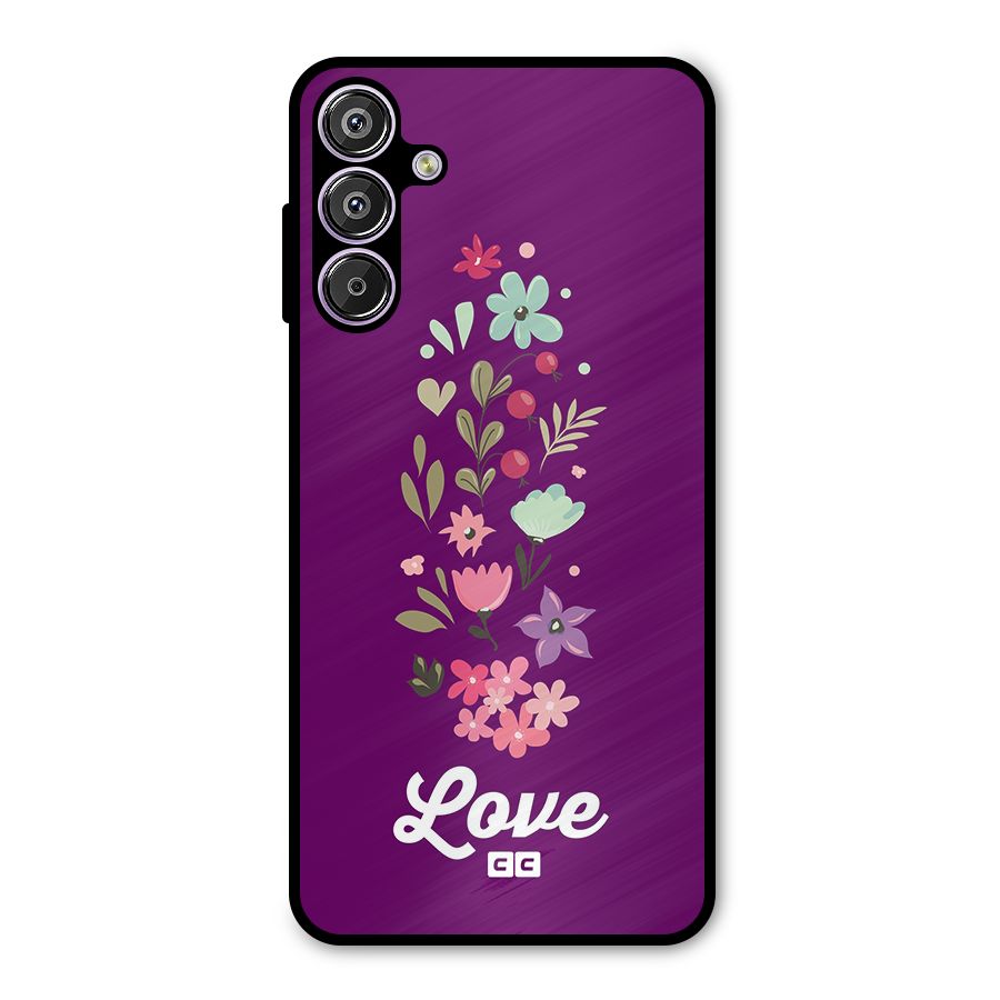 Floral Love Metal Back Case for Galaxy M15