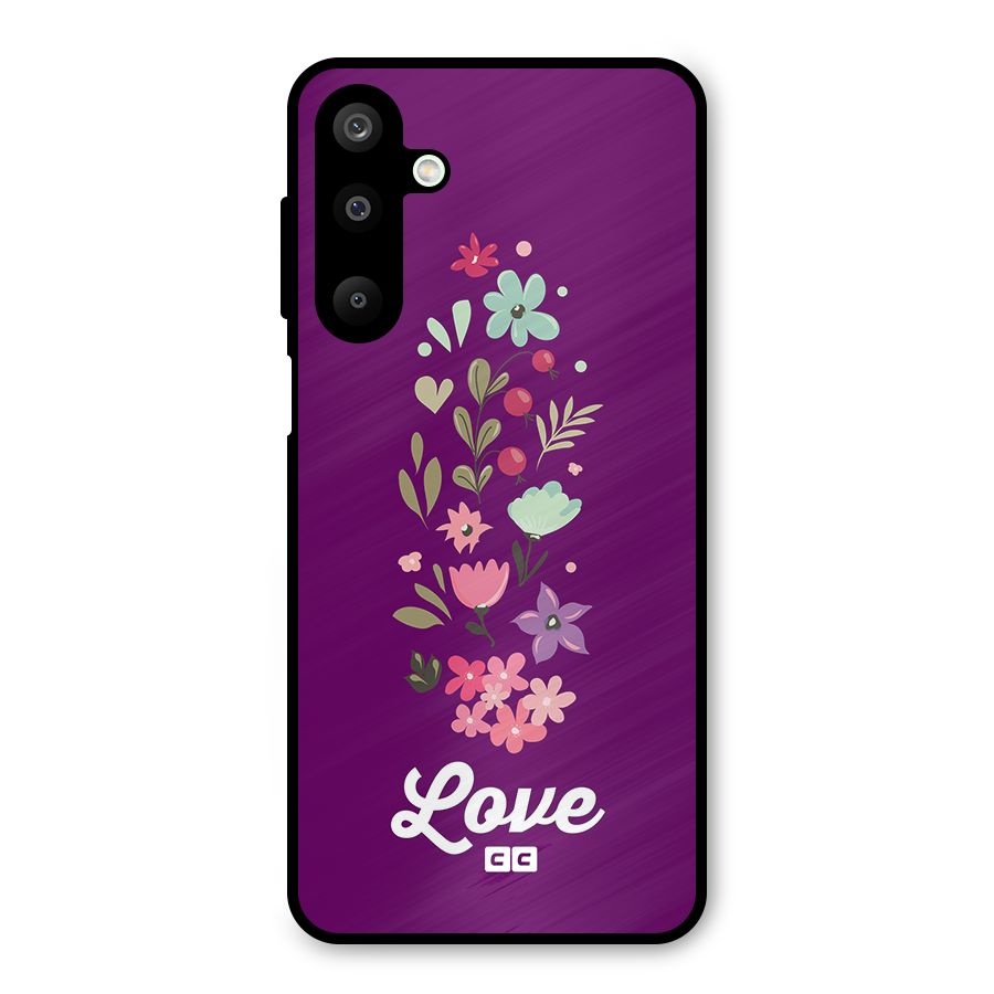 Floral Love Metal Back Case for Galaxy M16