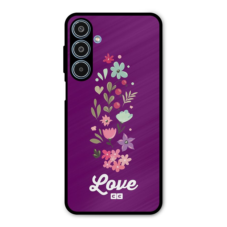 Floral Love Metal Back Case for Galaxy M35