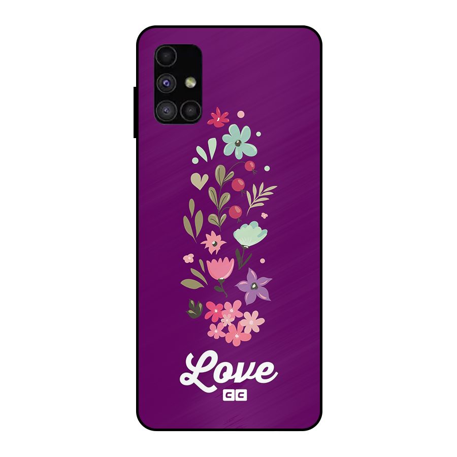 Floral Love Metal Back Case for Galaxy M51