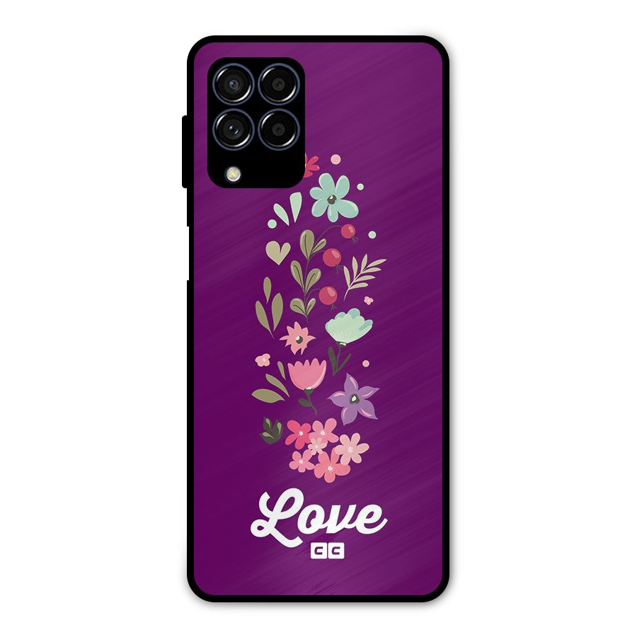 Floral Love Metal Back Case for Galaxy M53 5G
