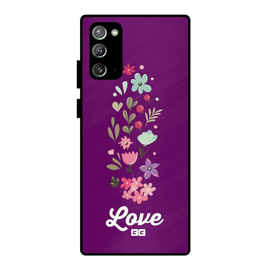 Floral Love Metal Back Case for Galaxy Note 20