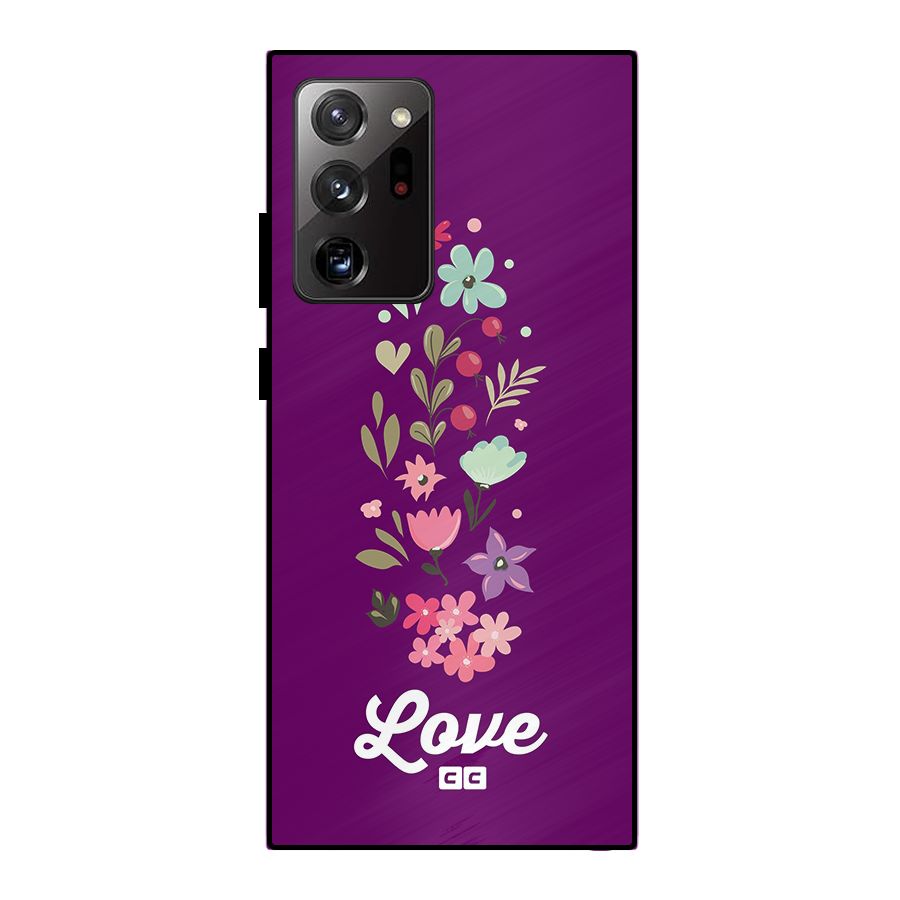 Floral Love Metal Back Case for Galaxy Note 20 Ultra 5G