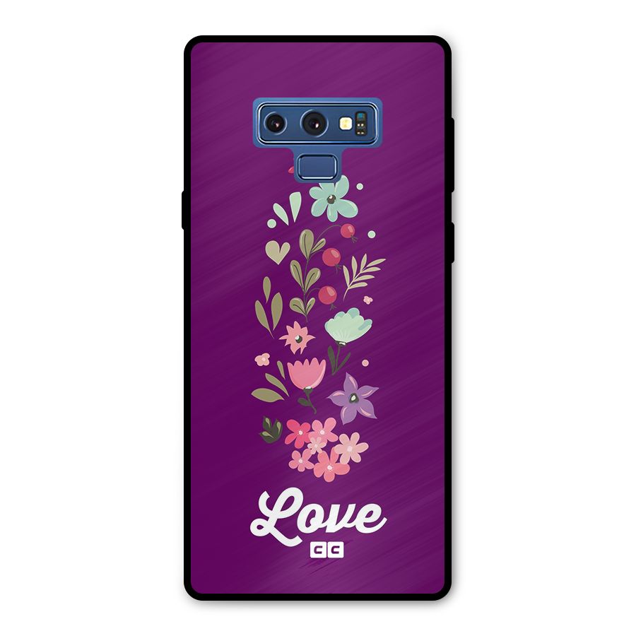 Floral Love Metal Back Case for Galaxy Note 9