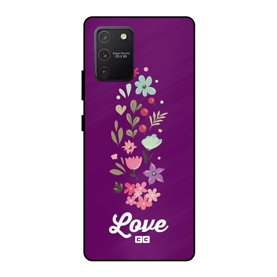 Floral Love Metal Back Case for Galaxy S10 Lite