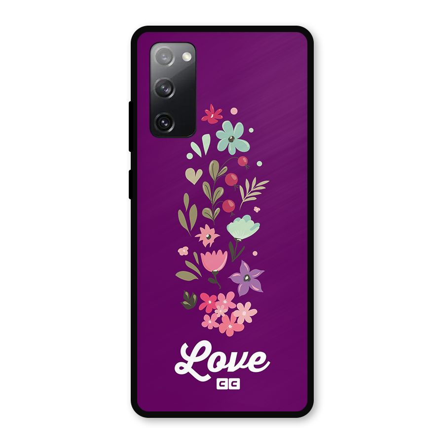 Floral Love Metal Back Case for Galaxy S20 FE