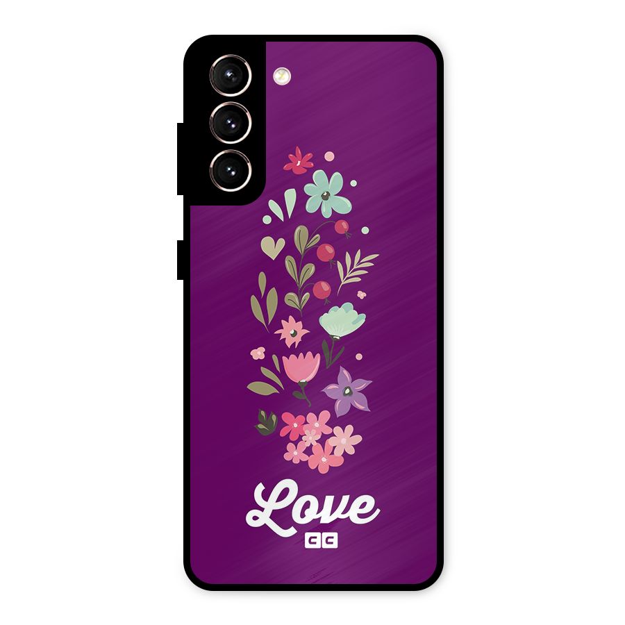 Floral Love Metal Back Case for Galaxy S21 5G
