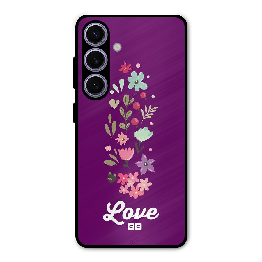 Floral Love Metal Back Case for Galaxy S24