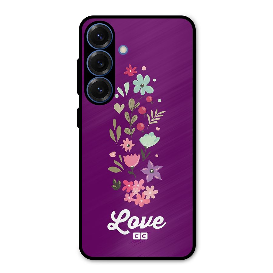 Floral Love Metal Back Case for Galaxy S25