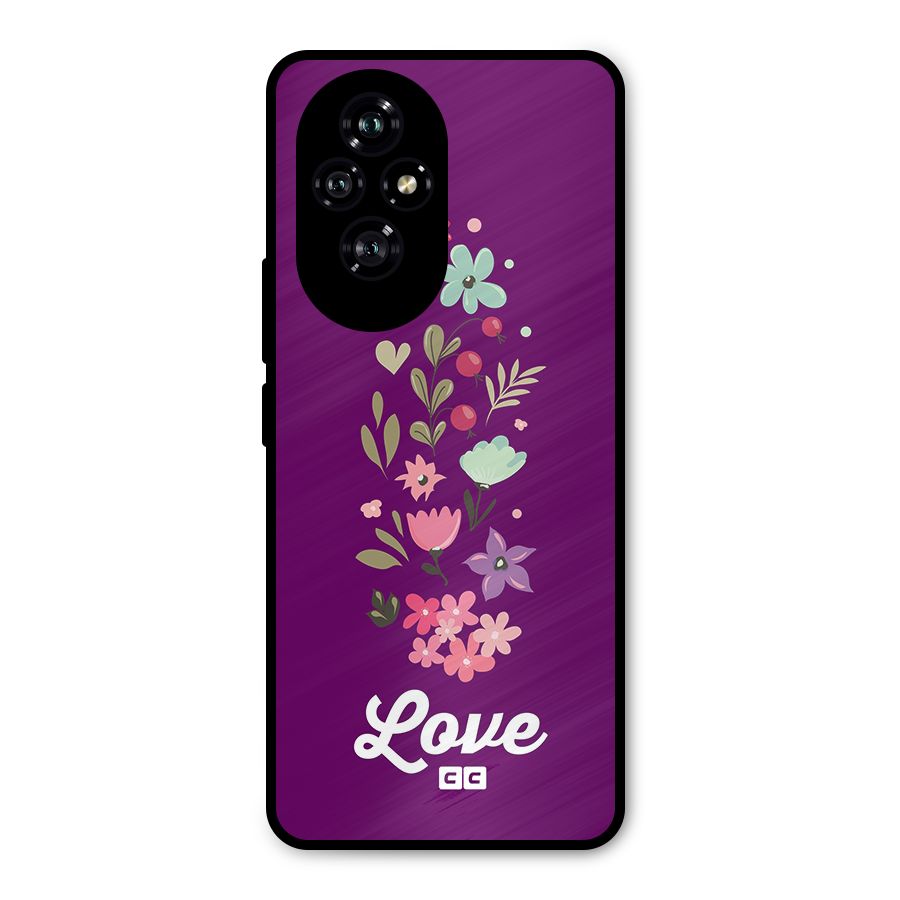 Floral Love Metal Back Case for Honor 200