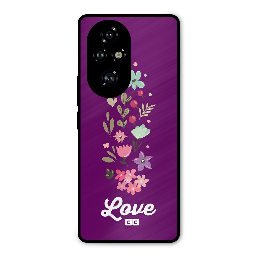 Floral Love Metal Back Case for Honor 200 Pro