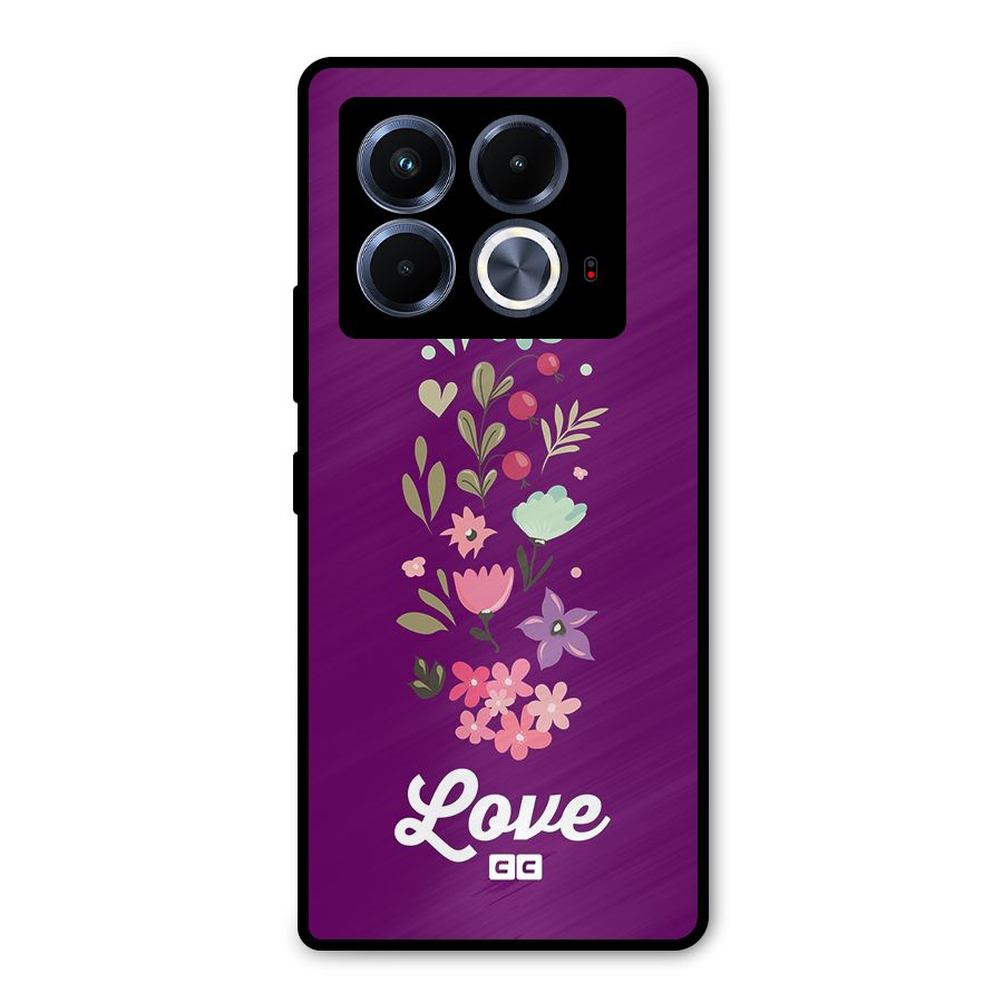 Floral Love Metal Back Case for Infinix Note 40 5G