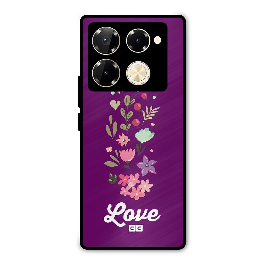 Floral Love Metal Back Case for Infinix Note 40 Pro Plus
