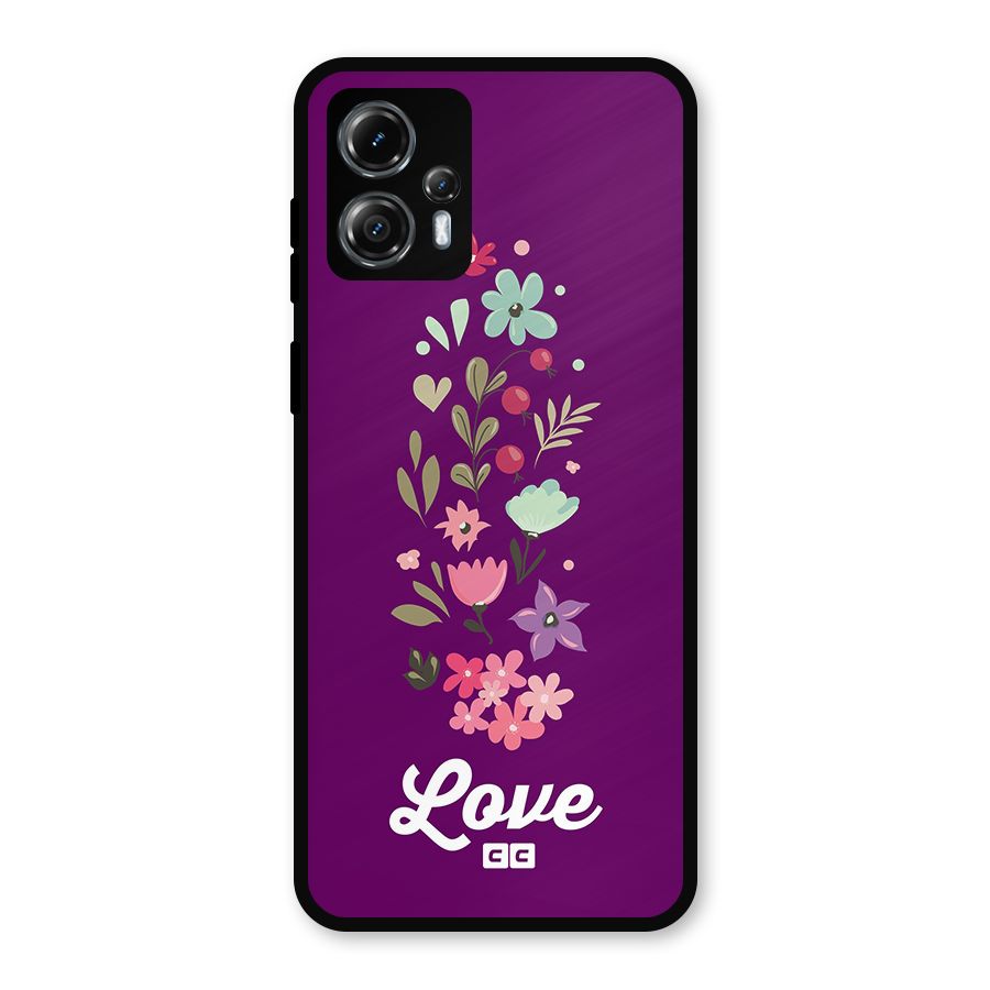 Floral Love Metal Back Case for Moto G13