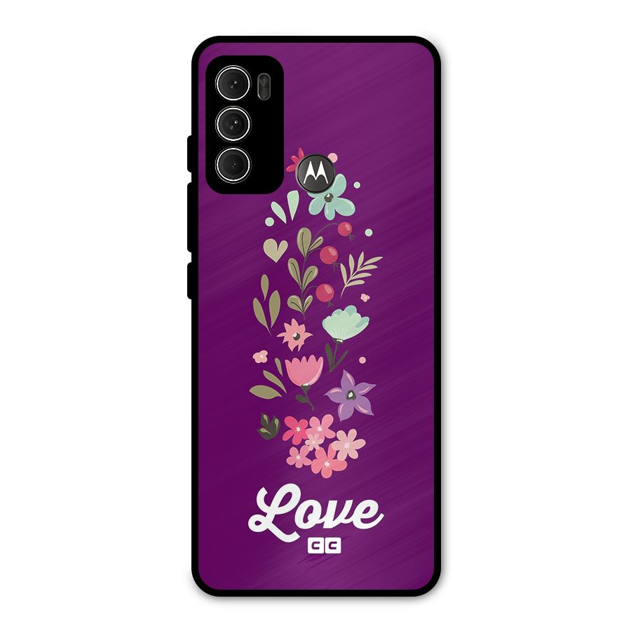 Floral Love Metal Back Case for Moto G60