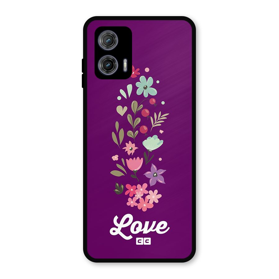Floral Love Metal Back Case for Moto G73