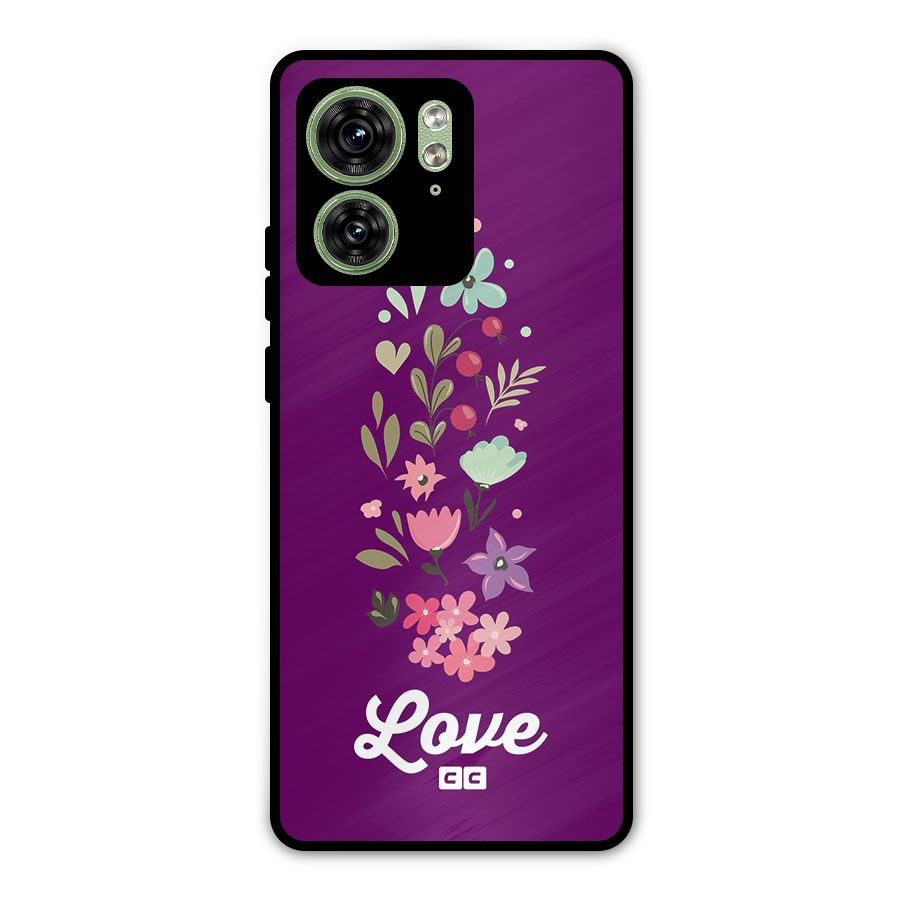 Floral Love Metal Back Case for Motorola Edge 40 5G