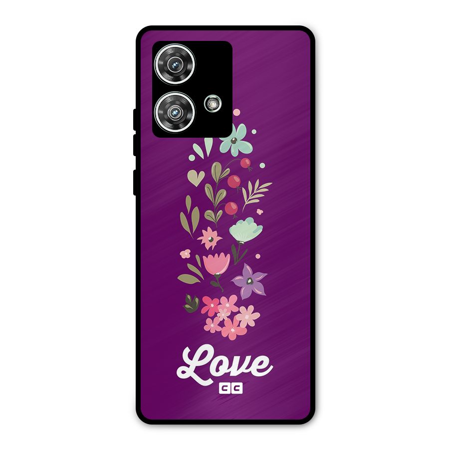 Floral Love Metal Back Case for Motorola Edge 40 Neo