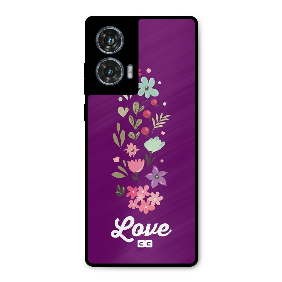 Floral Love Metal Back Case for Motorola Edge 50 Fusion