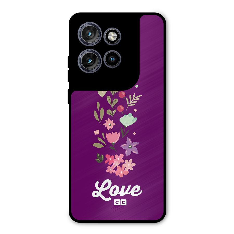 Floral Love Metal Back Case for Motorola Edge 50 Neo