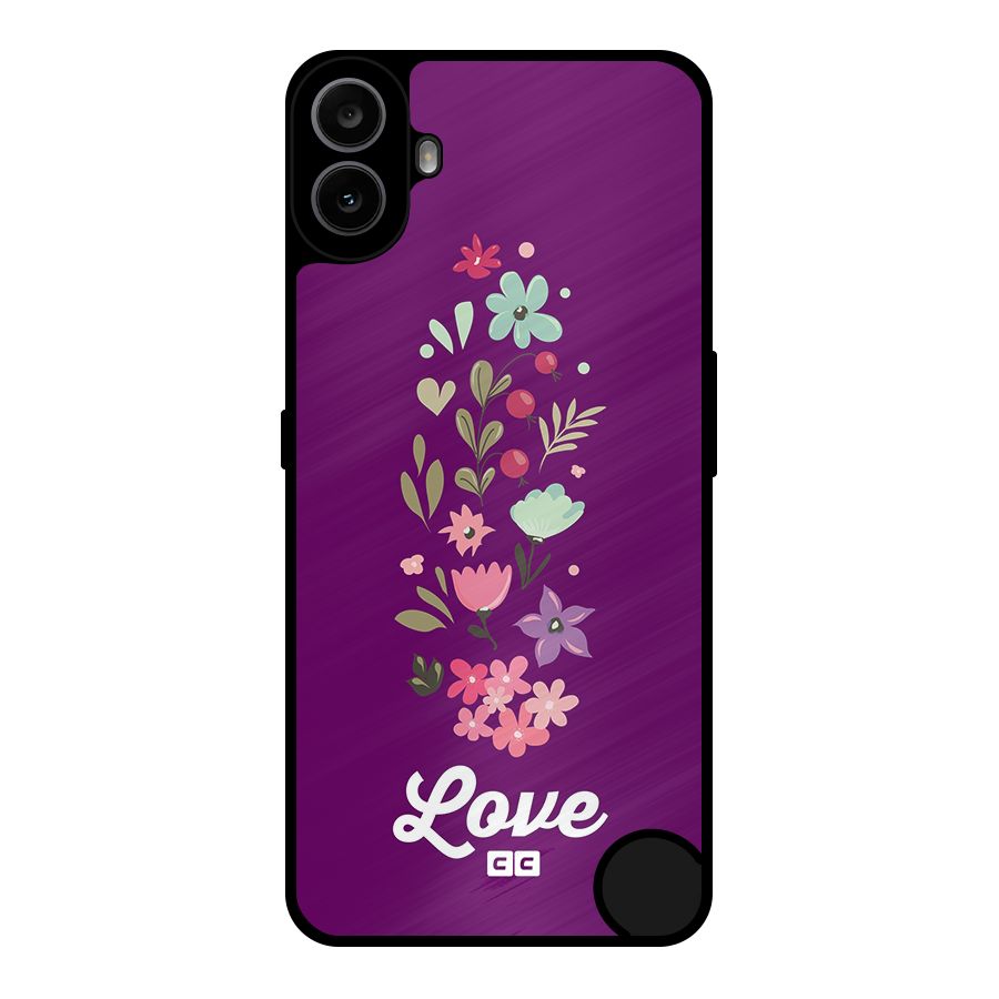 Floral Love Metal Back Case for Nothing CMF Phone 1