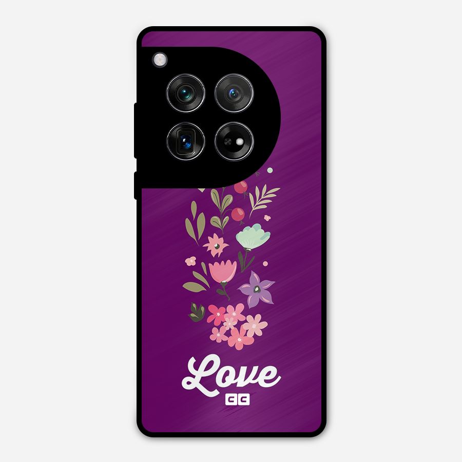 Floral Love Metal Back Case for OnePlus 12