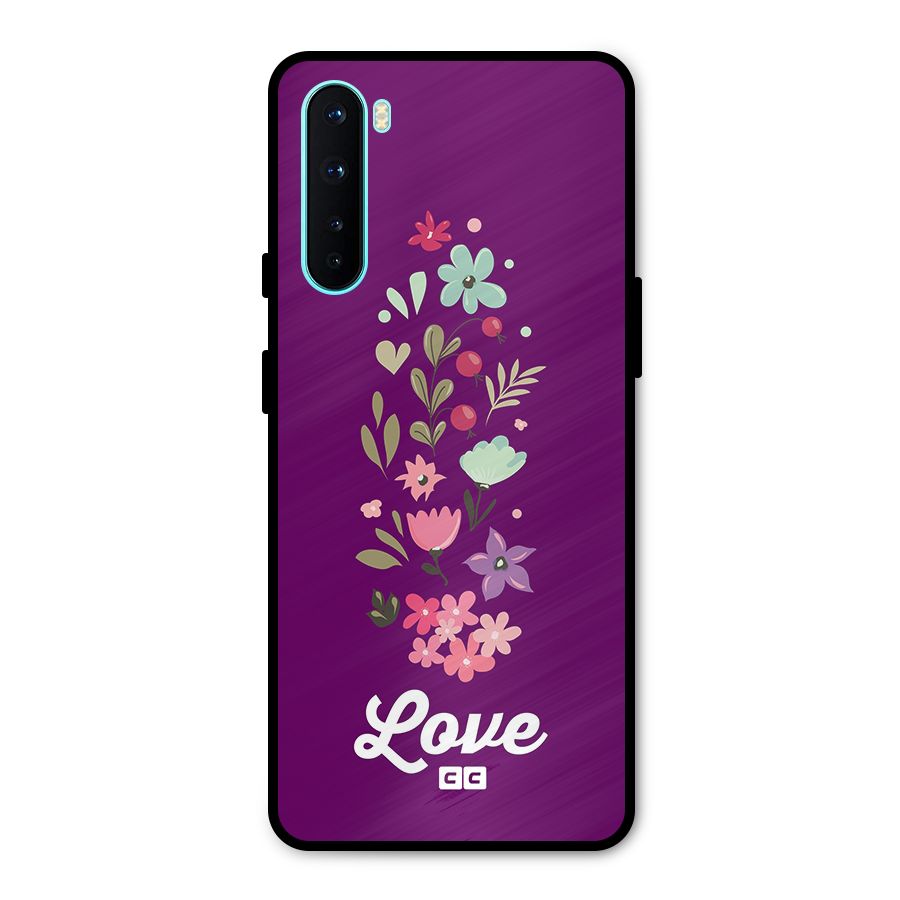 Floral Love Metal Back Case for OnePlus Nord