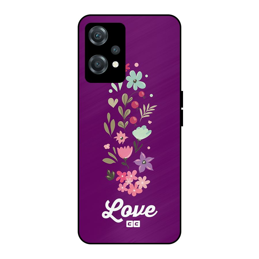 Floral Love Metal Back Case for OnePlus Nord CE 2 Lite 5G