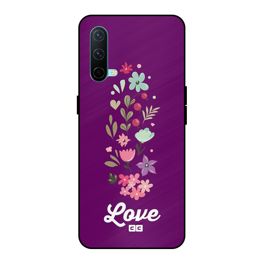 Floral Love Metal Back Case for OnePlus Nord CE 5G