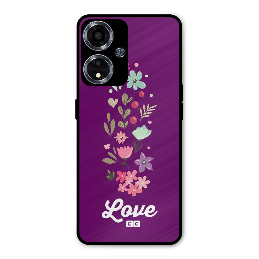 Floral Love Metal Back Case for Oppo A59