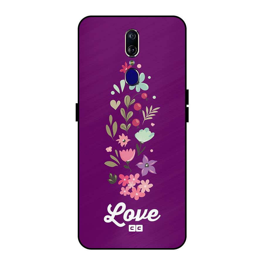 Floral Love Metal Back Case for Oppo F11