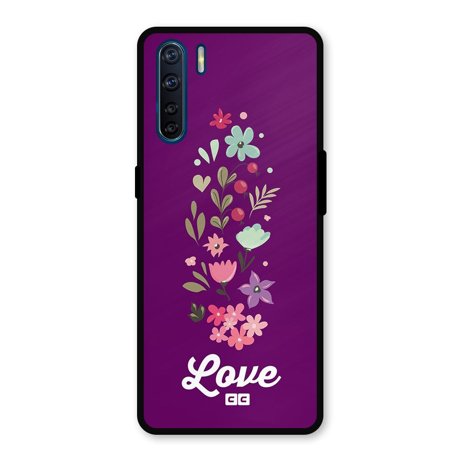 Floral Love Metal Back Case for Oppo F15