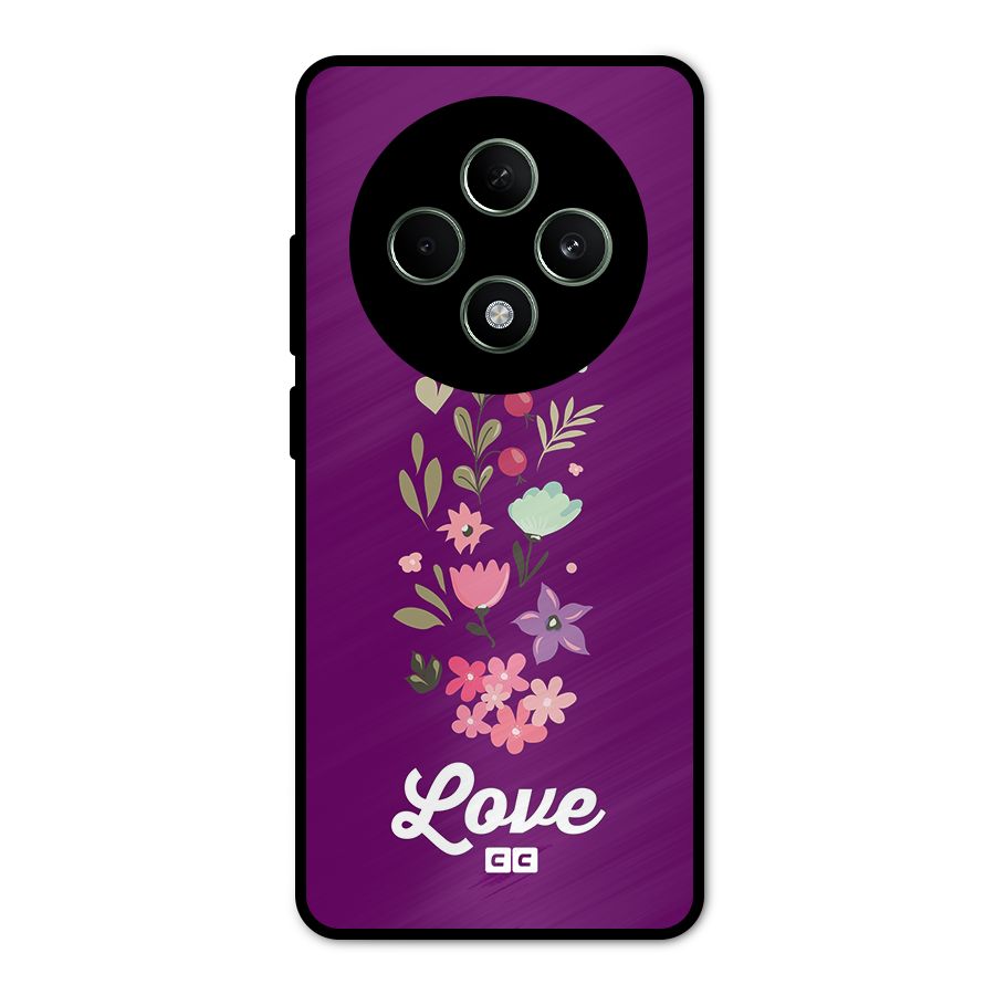 Floral Love Metal Back Case for Oppo F27