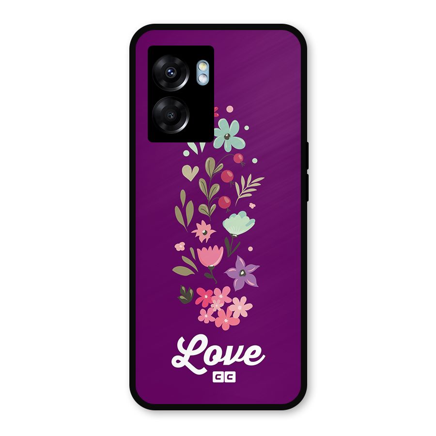Floral Love Metal Back Case for Oppo K10 (5G)