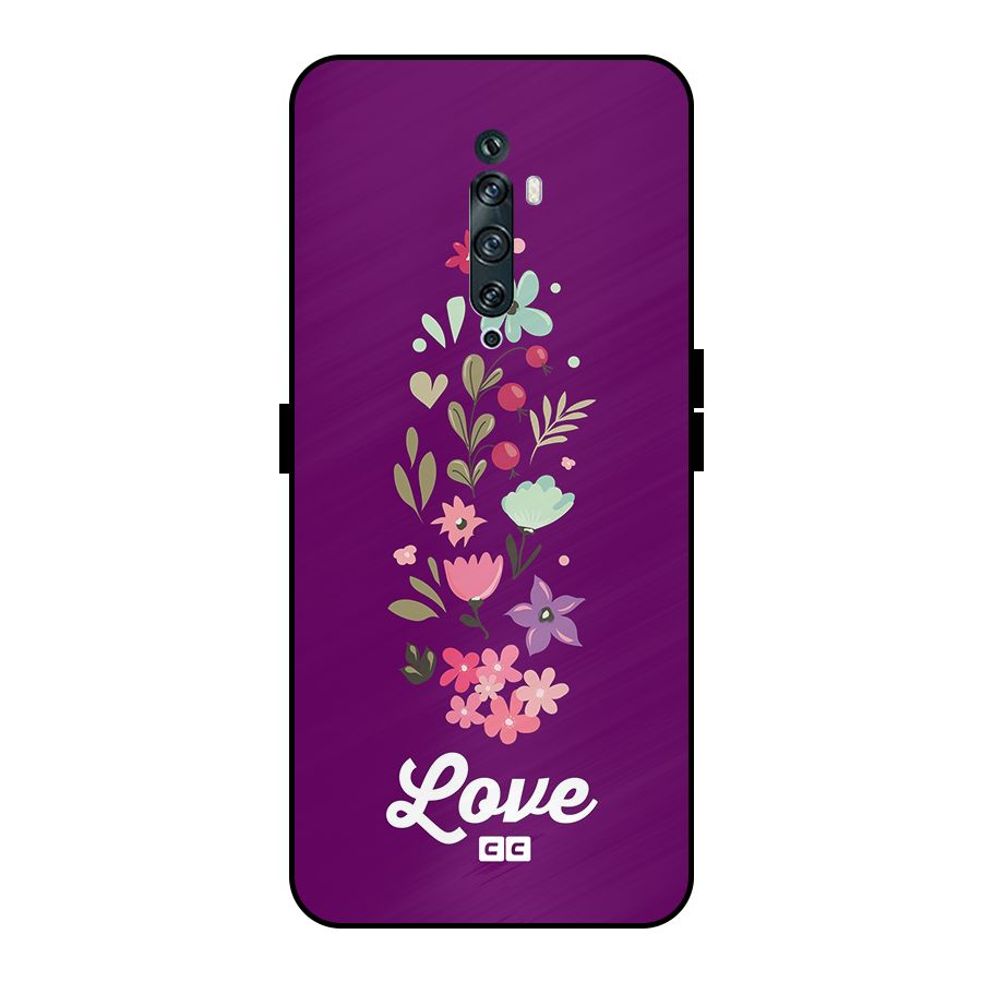 Floral Love Metal Back Case for Oppo Reno2 Z