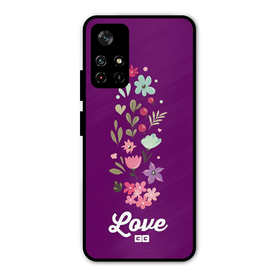 Floral Love Metal Back Case for Poco M4 Pro 5G