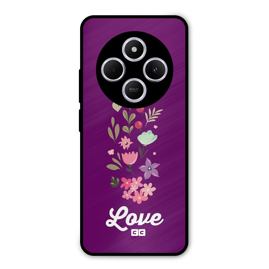 Floral Love Metal Back Case for Poco M7