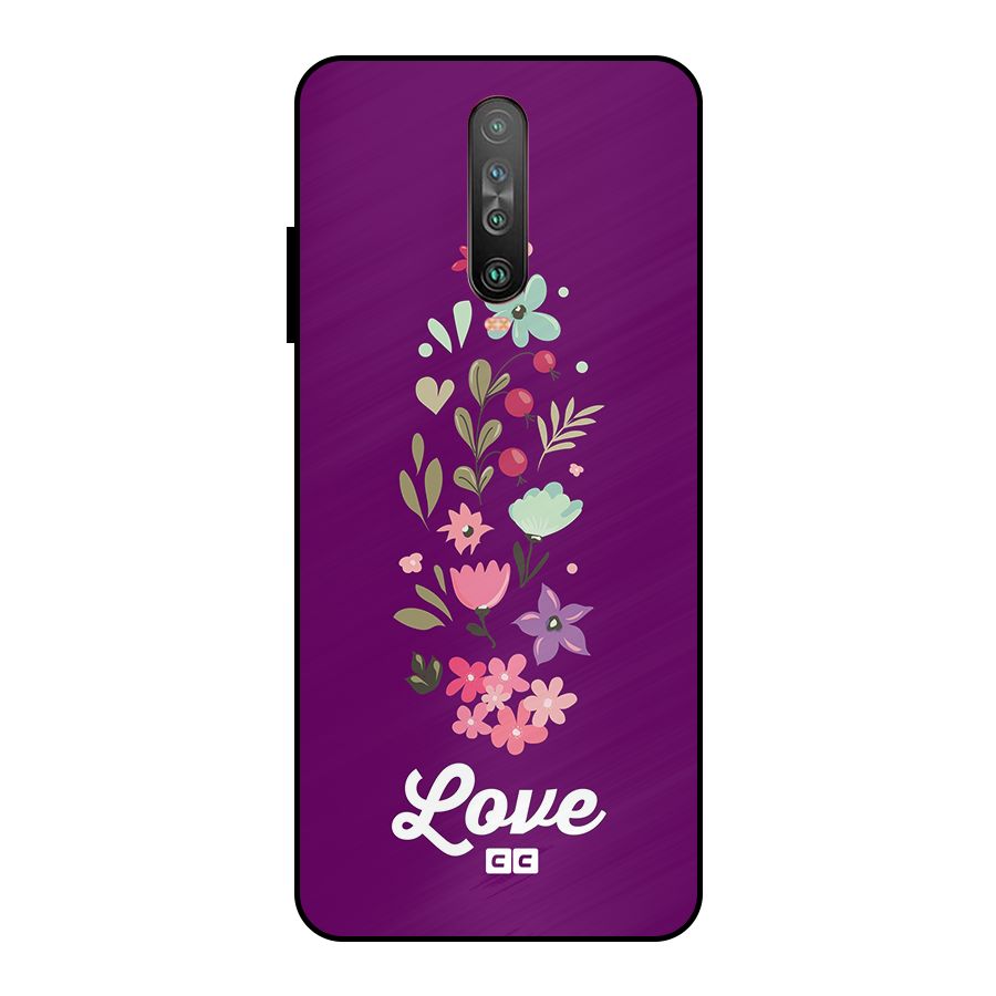 Floral Love Metal Back Case for Poco X2