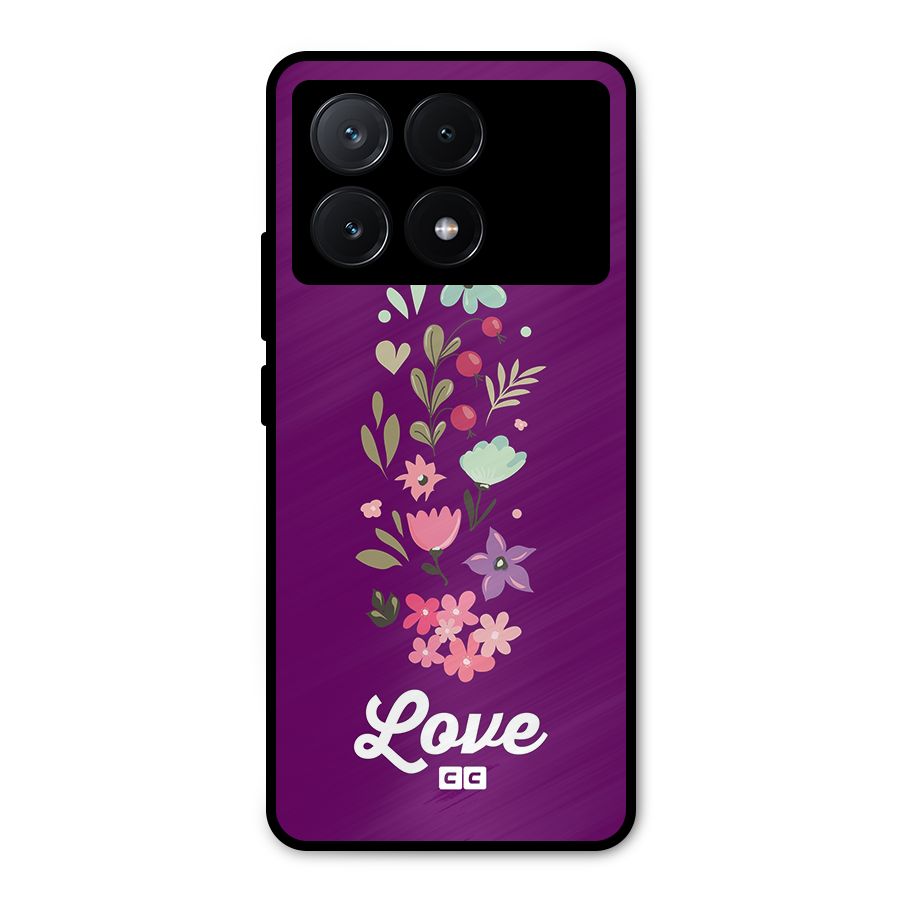 Floral Love Metal Back Case for Poco X6 Pro
