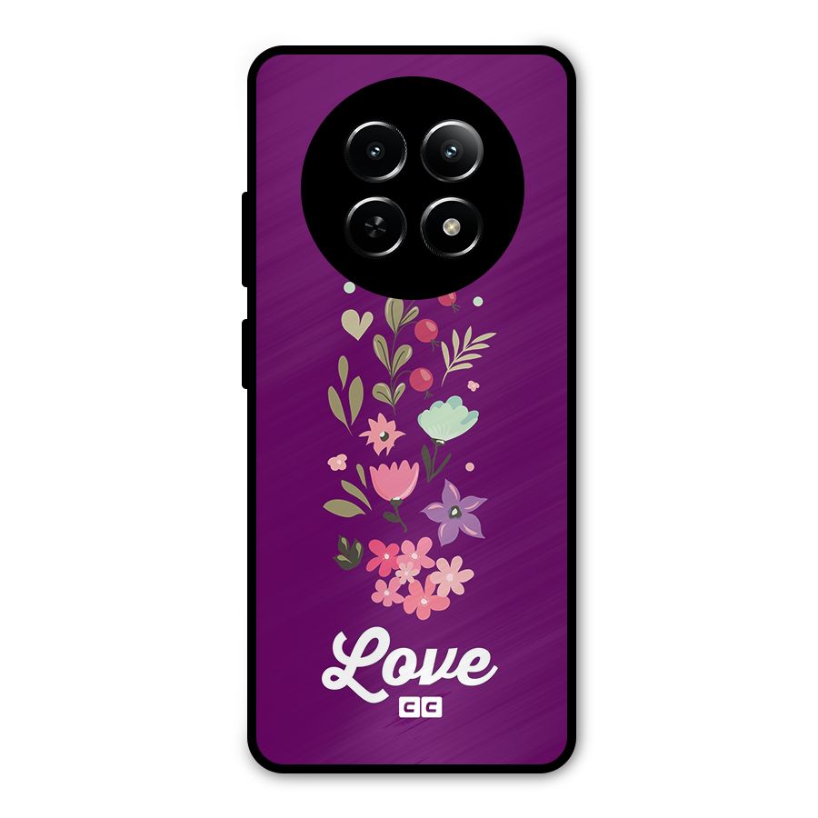 Floral Love Metal Back Case for Realme 12 5G