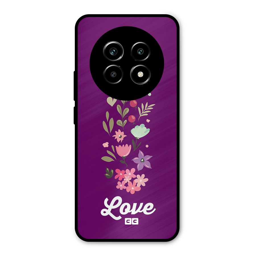 Floral Love Metal Back Case for Realme 14 Pro Lite