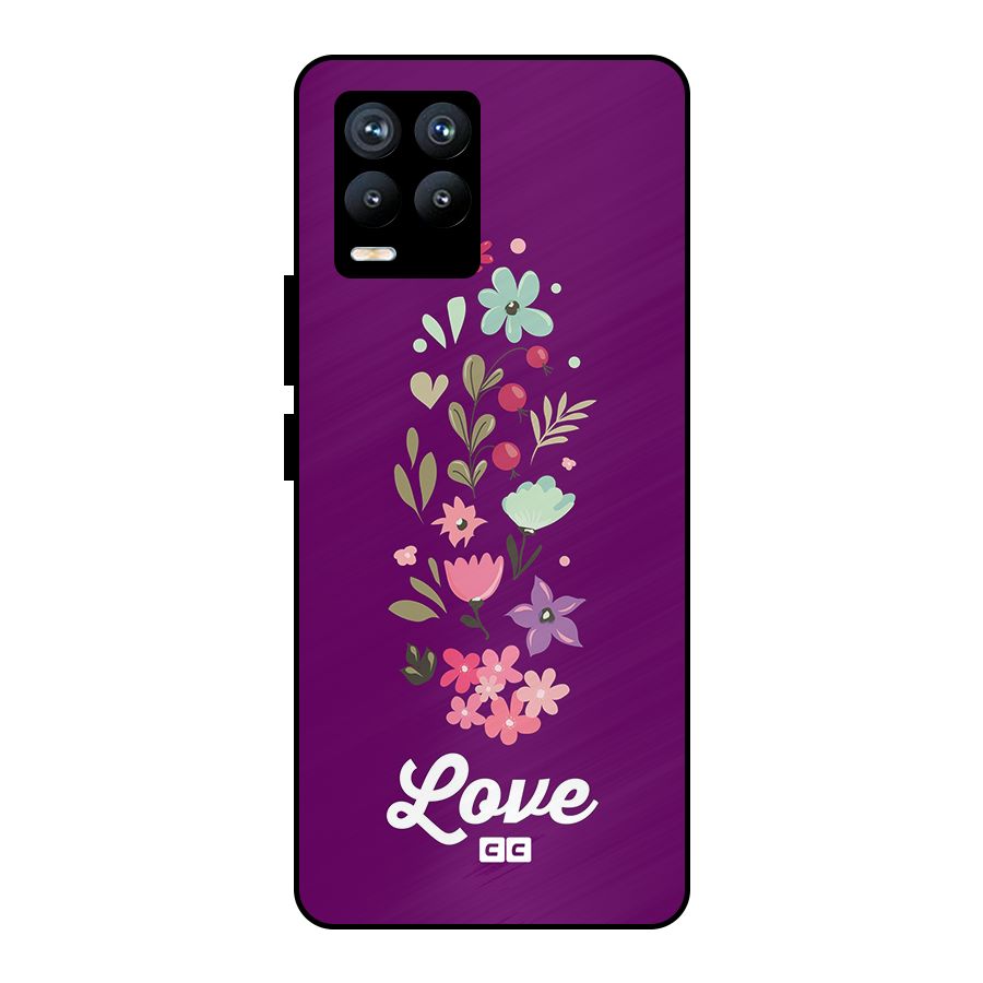 Floral Love Metal Back Case for Realme 8 Pro