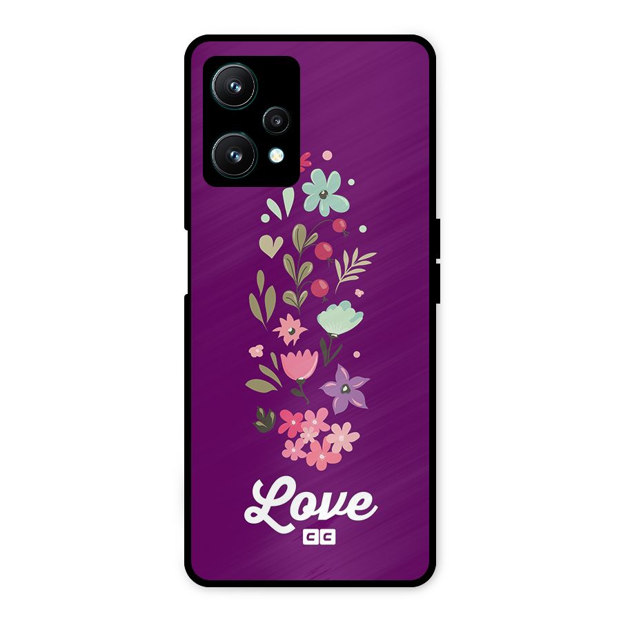 Floral Love Metal Back Case for Realme 9 Pro 5G