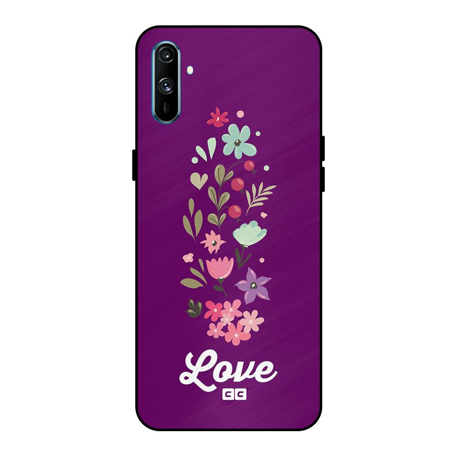 Floral Love Metal Back Case for Realme C3