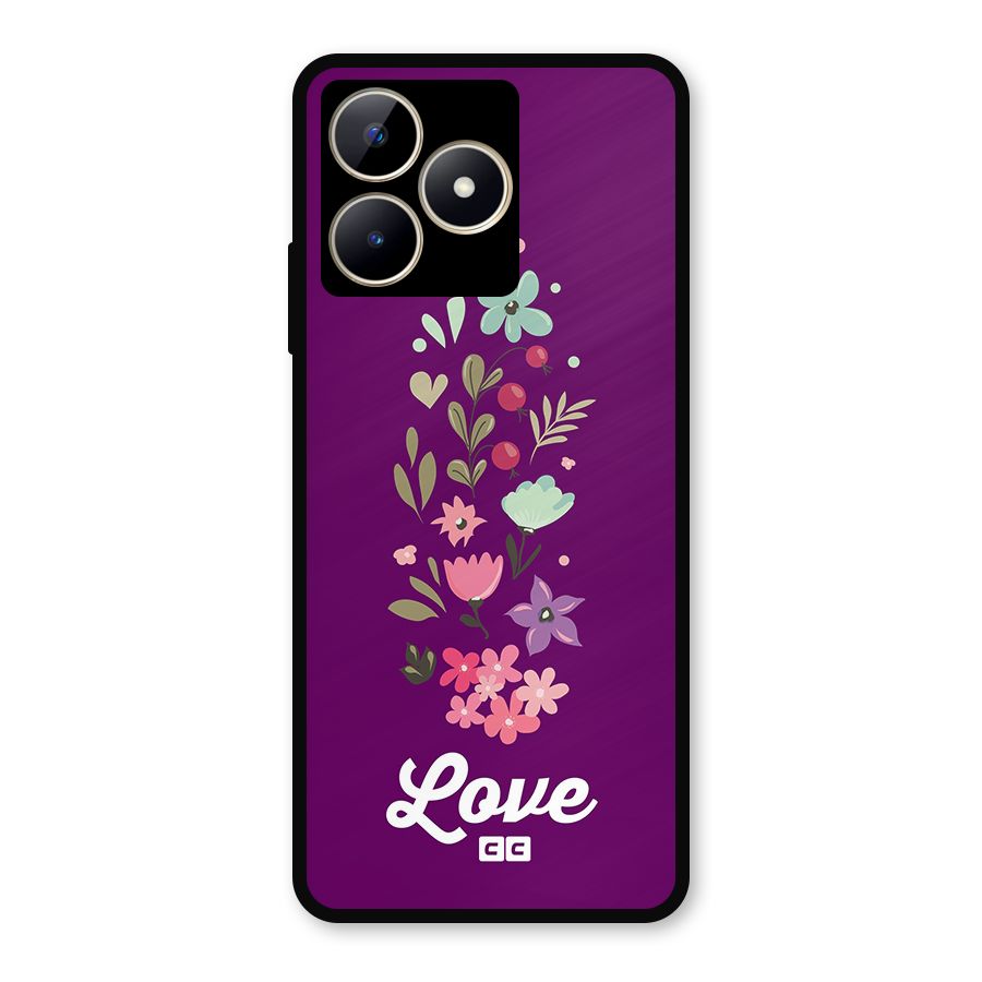 Floral Love Metal Back Case for Realme C53