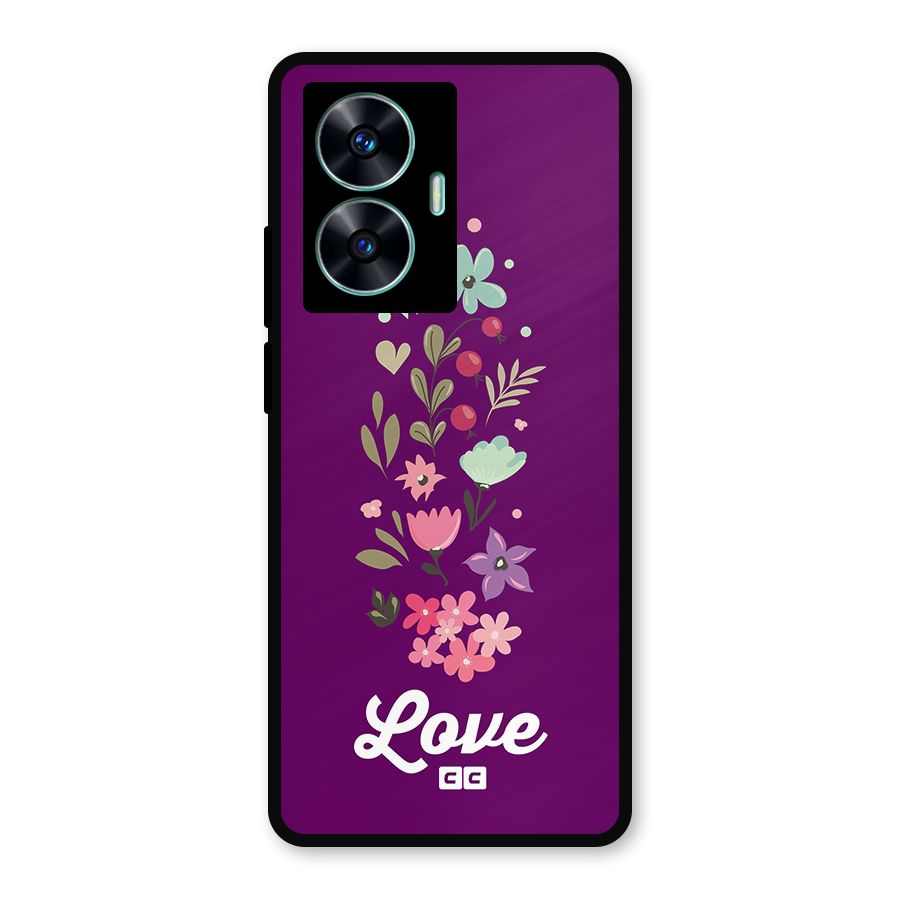 Floral Love Metal Back Case for Realme C55