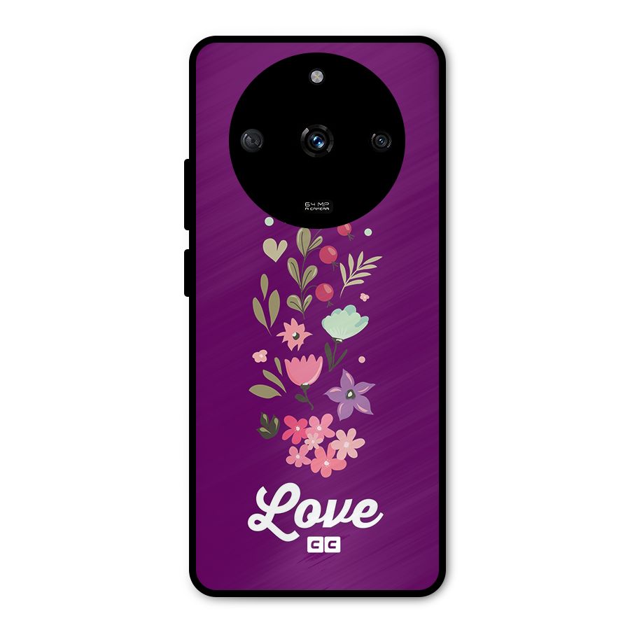 Floral Love Metal Back Case for Realme Narzo 60 5G
