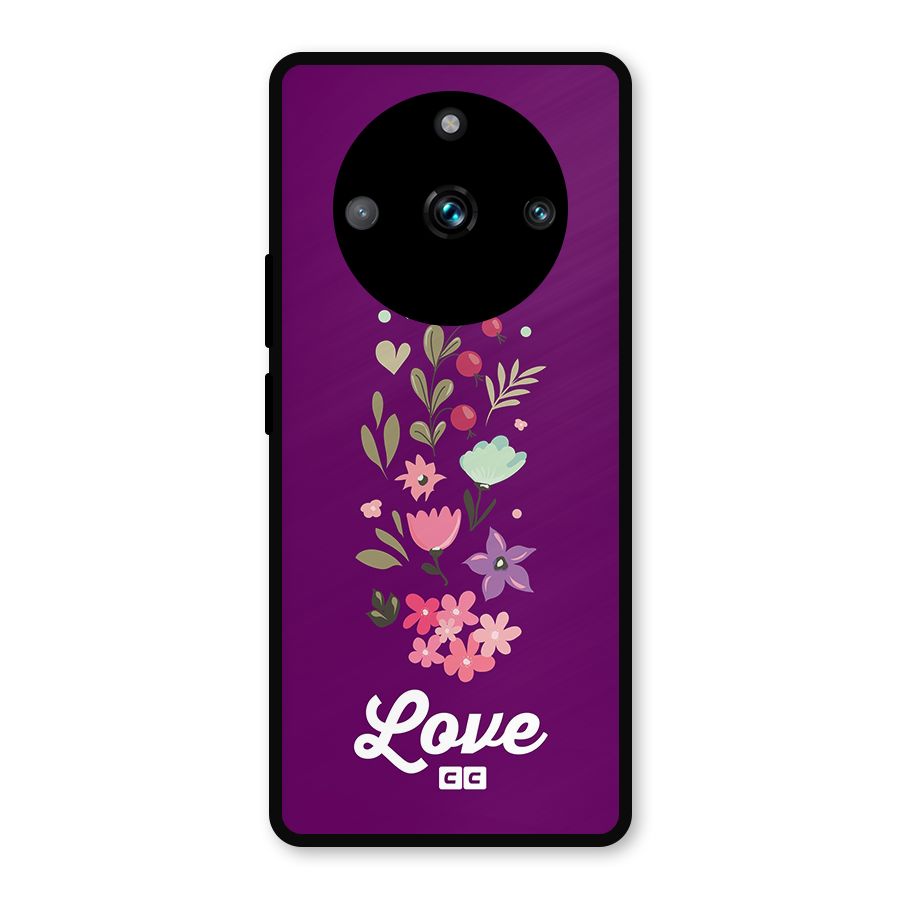 Floral Love Metal Back Case for Realme Narzo 60 Pro